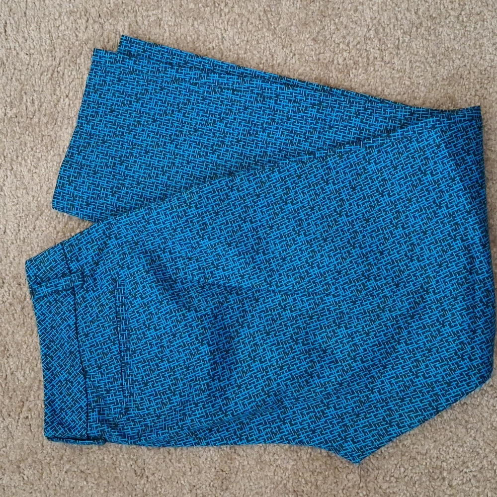 New York & Company Teal Geometric Pants